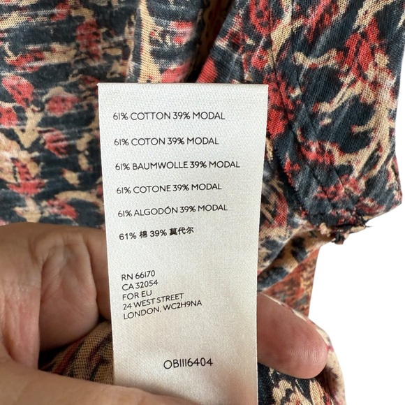 Free People High Tide Dual Print High/Low T shirt size Large - Picture 8 of 10